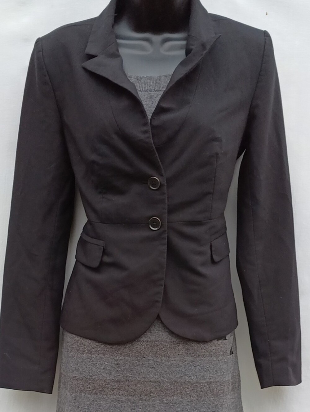 RW&CO. Black Fitted Tailored Blazer W Bold Black Back Graphic